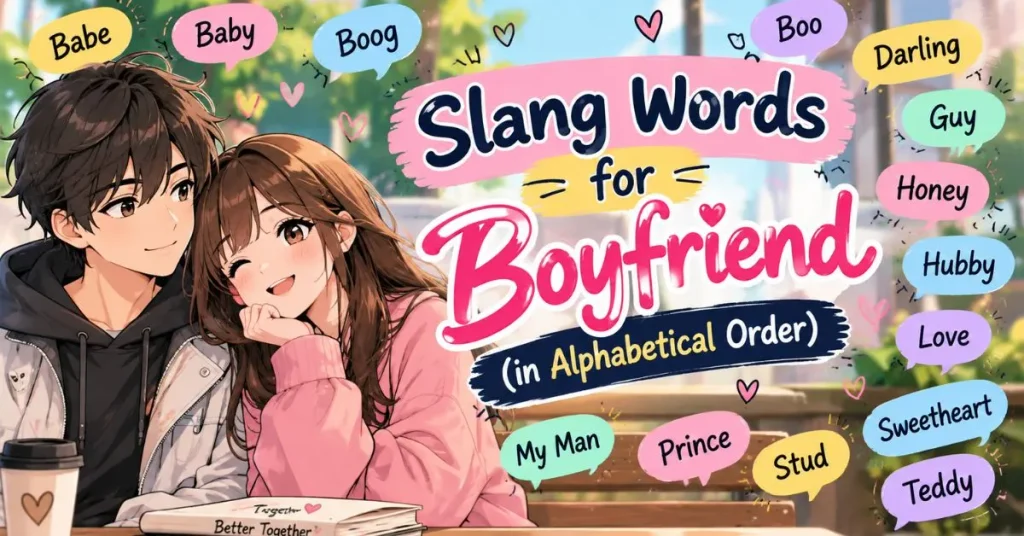 Slang Words for Boyfriend (in Alphabetical Order)